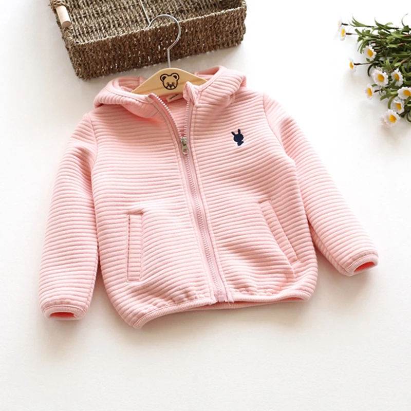 

Jacket Kids Girl 2016 Autumn New Fashion Ccartoon Rabbit Cardigan Girl Long Sleeve Hooded Cute Baby Girl Clothes 4031Z