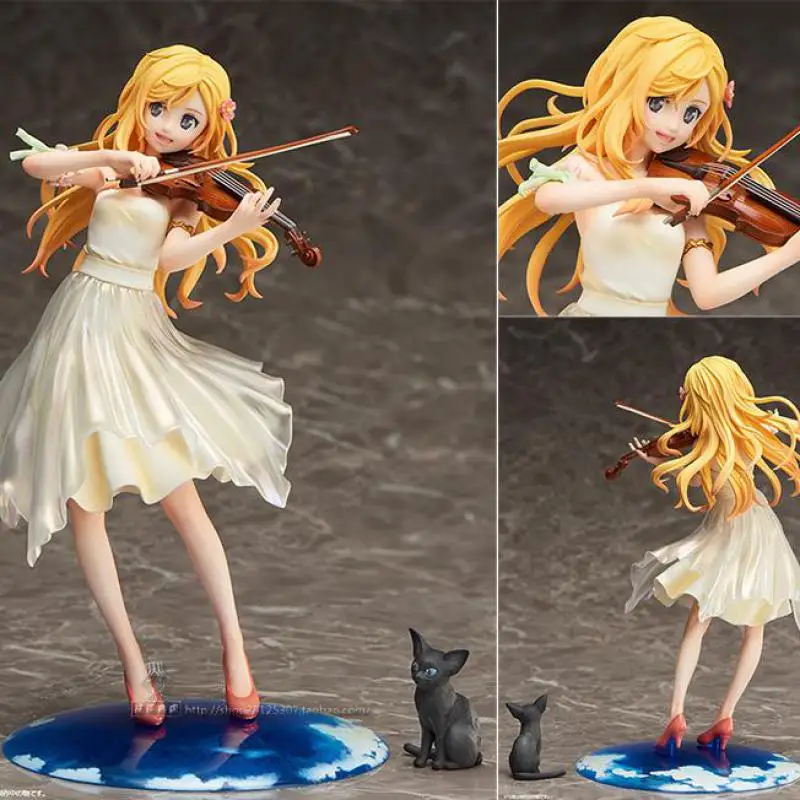 

New Violin Your Lie In April Miyazono Kaori Japanese Anime Figures Action Toy Kakarotto Pvc Model Collection For Best Gift