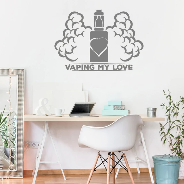 wall window decal sticker new design vape shop vaping home interior