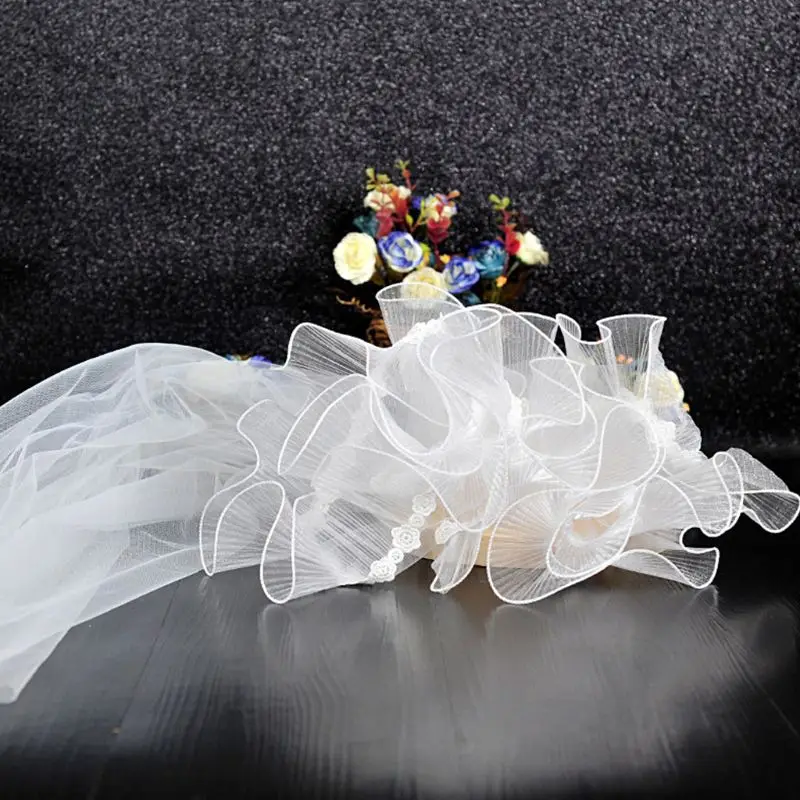Свадебная вуаль для невесты, простая двухслойная вставка, расческа, короткая вуаль, женский головной убор, аксессуары для фотографии
