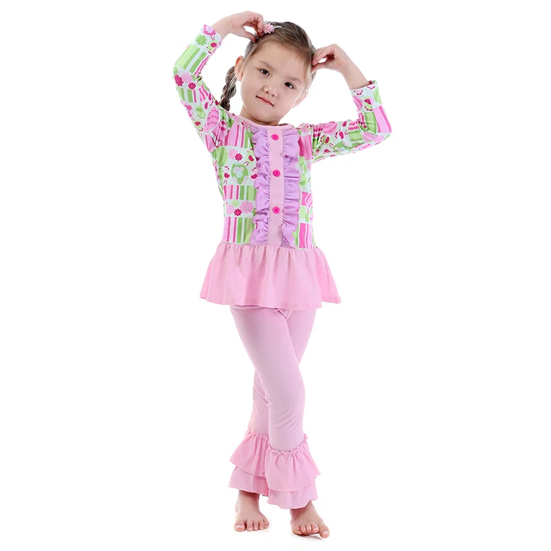 US $73.11 Kaiya Angel Easter Eggs Chick Light Pink Children Boutique Clothes Spring Autumn Casual Floral Girls Kids Sport Suits Wholesale