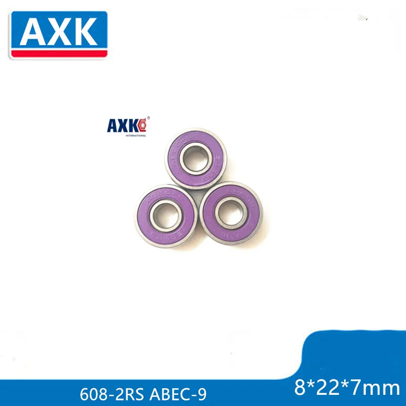 10 шт. фиолетовый 608 2RS 8X22X7mm 608RS для ручных роликовых коньков спиннеров красные