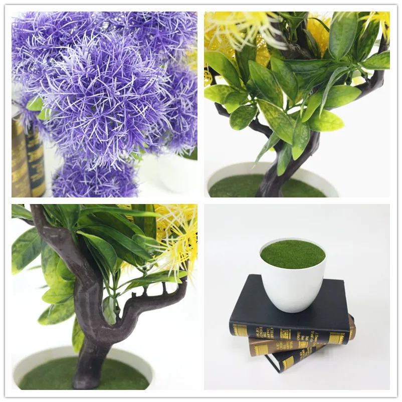 Flone Artificial Large Flower Tree Potted Simulation Plastic Plant Flowers Bonsai For Wedding Decorative Supplies Home Decor (9)