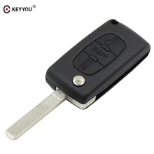 KEYYOU 10x Новая замена 3 кнопки флип складной входа брелок чехла 3 пуговицы для CITROEN C2 C3 C4 C5 C6 C8