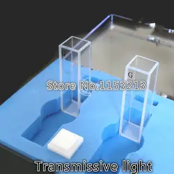 Четыре стороны Transmissive стекло Cuvette плоское дно ячейки Cuvette свет Путь 10 мм 2 шт. с PTFE крышкой противостоять кислоты и щелочи