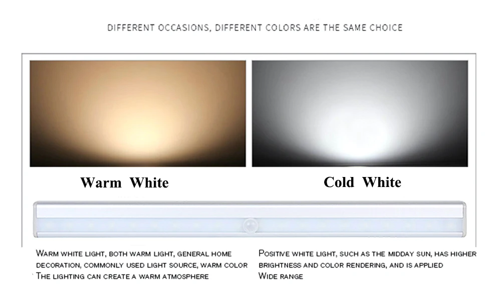 GO OCEAN Under Cabinet Lights Kitchen Lighting IR Motion Sensor 20 LEDs Night Lamps USB Chargeable Stair Light Closet Lamp (21)