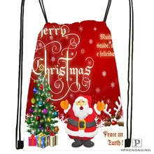 Custom Merry Christmas 09 Drawstring Backpack Bag Cute Daypack Kids Satchel Black Back 31x40cm 180531 03