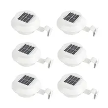 4/ 6 pacote calha luzes solares ao ar livre led à prova dwaterproof água luzes da pia solar movido a energia solar para cerca telhado sarjeta jardim quintal telhado lâmpada de parede