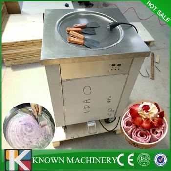 

Free shipping best seller stainless steel one round pan egypt thailand rolled fry fried ice cream machine 110v/220v