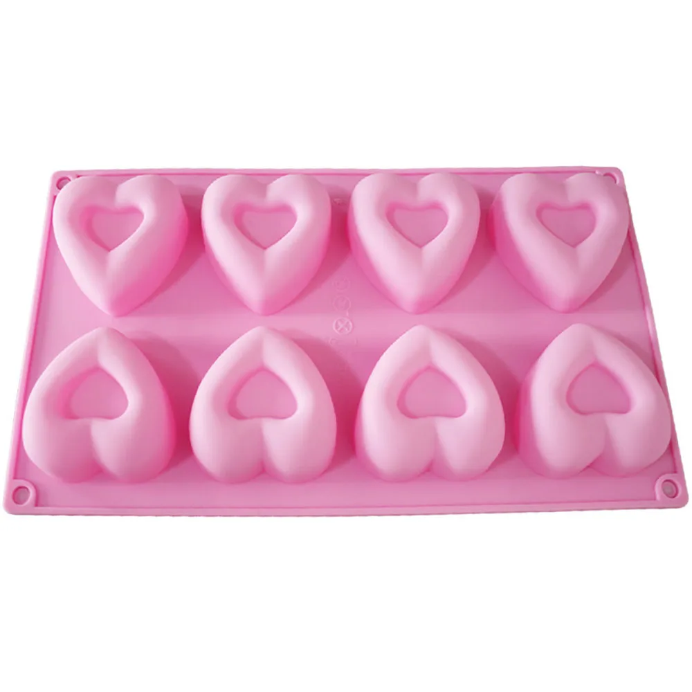 

GODWJ 8 Love Shape Chocolate Mold Silicone Baking Cake Mold 3d DIY Chocolate Mold Manual Fondant Mousse Cake Decorating Tools