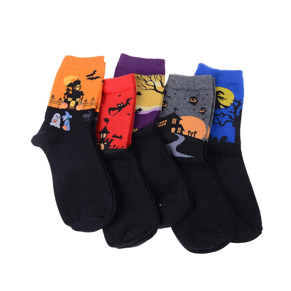 

New Fashion Art Cotton Halloween Socks Painting Character Pattern For Women Men Lady Girl Unisex Ankle Hot Sale