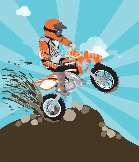 

Irt Bike Birthday Motorbike Motocross clouds photo backdrop High quality Computer print party background