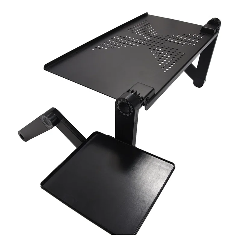 Новый-портативный складной регулируемый, стол для ноутбука Компьютерная настольная подставка, лоток для дивана-кровати черный