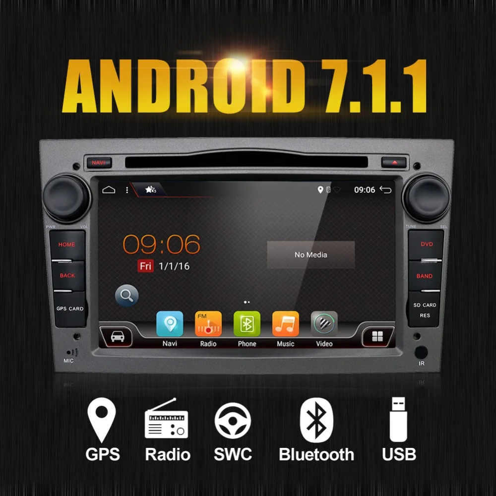 Купить 1024*600 4 ядра Android 7,1 DVD плеер автомобиля для Vauxhall Opel Astra H G Vectra Антара Zafira DTV DAB (коробка дополнительно)