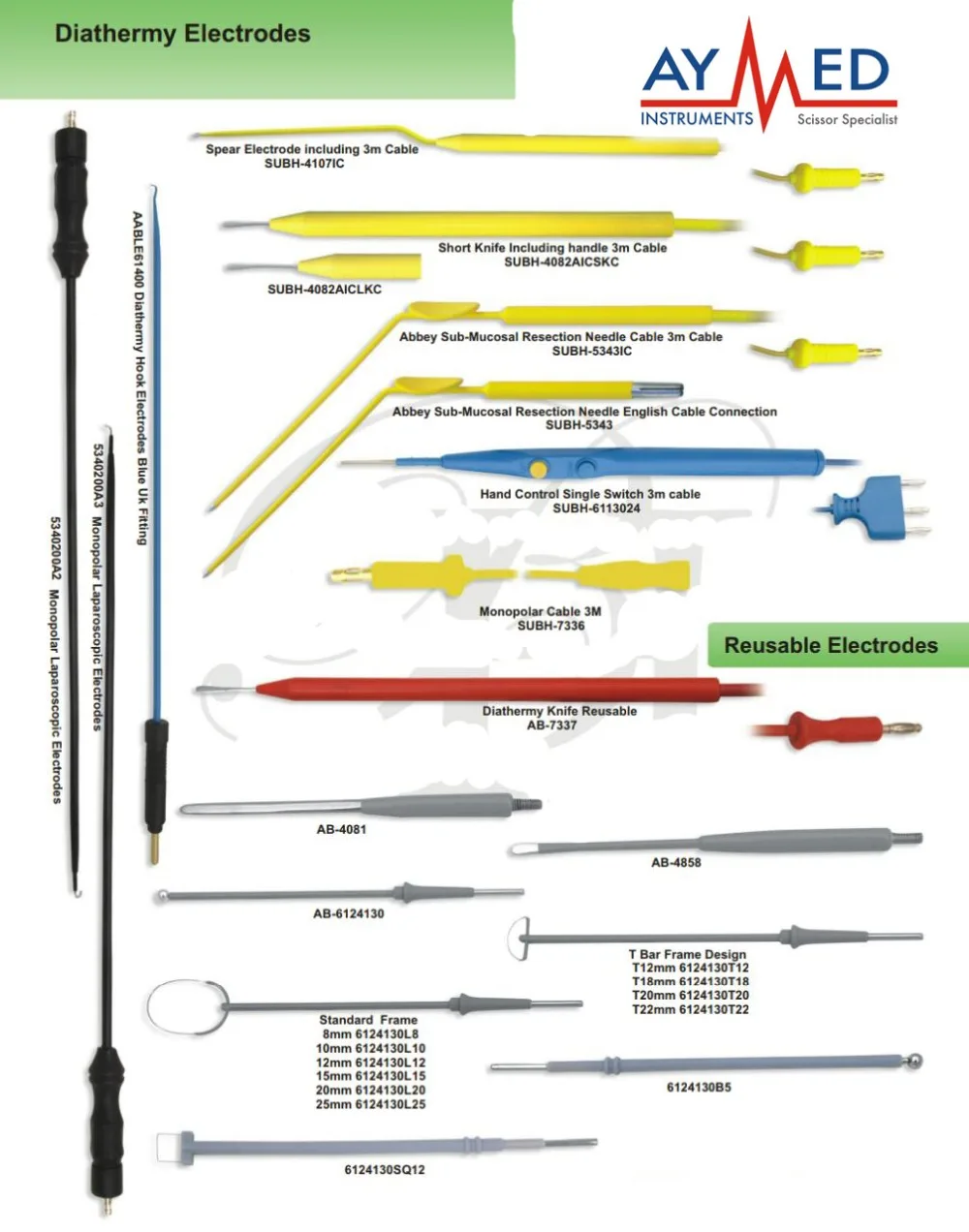 

Any 7 pieces daithermy eletrodes electrosurgical instruments bayonet bipolar forceps scissors