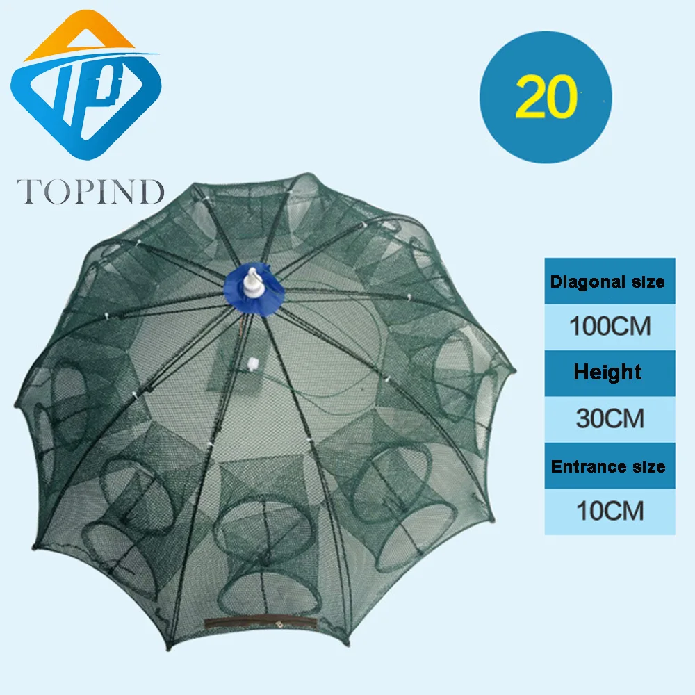 10 Sides 20 Holes Folden Fishing Net