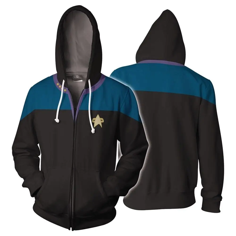 

Fashion Star Trek Hoodie Sweatshirts Cosplay Costume Men Spring Hooded Sweatshirts Zipper Jackets