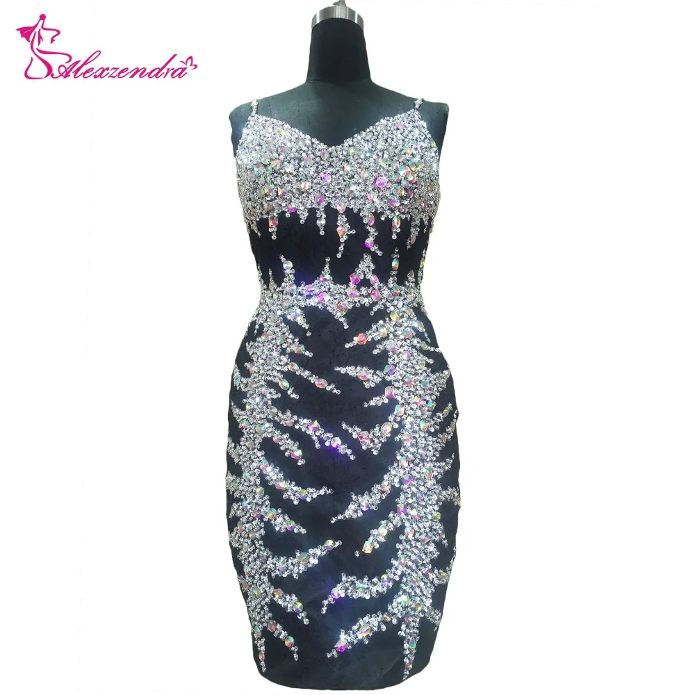 crystal and beading short prom dress (6)