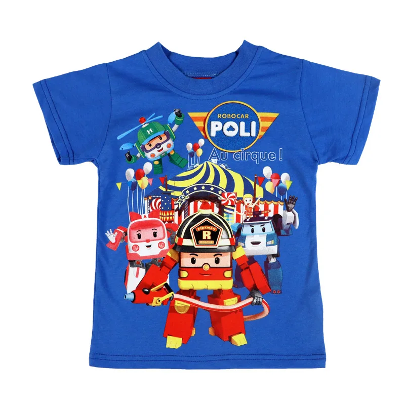 

New Arrival Summer Boy Tops Cartoon T Shirt Cotton Short Sleeved T-shirt for Boys Girls Kids Blue White Red 3 Colors