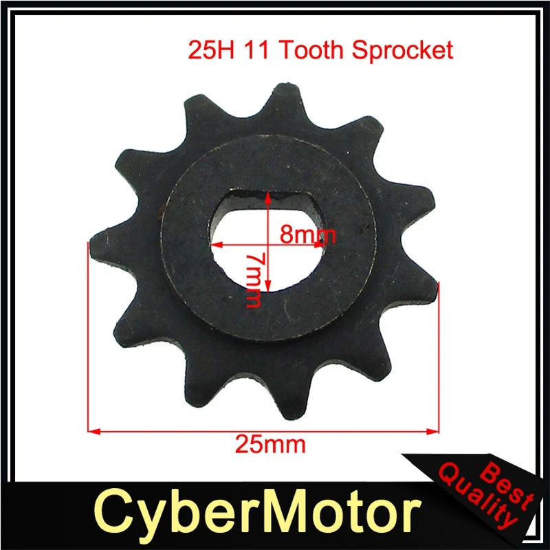

Electric Scooter 11 Tooth Sprocket For 25H Chain Motor Pinion Gear MY1020 Motor