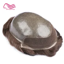 Био основа переднее кружево с кожей узел или Vloop волосы протезирование, хорошие человеческие волосы мужские парик, парики замена волос