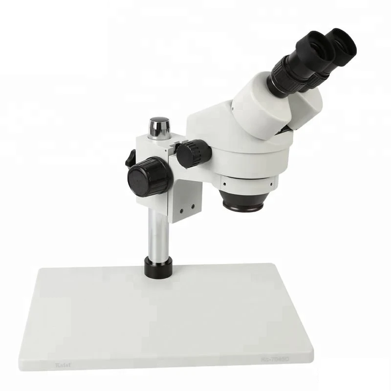 Профессиональный стерео бинокулярный промышленный микроскоп 7X-45X Zoom СВЕТОДИОДНЫЙ светильник для телефона PCB BGA инспекции - Цвет: Золотой