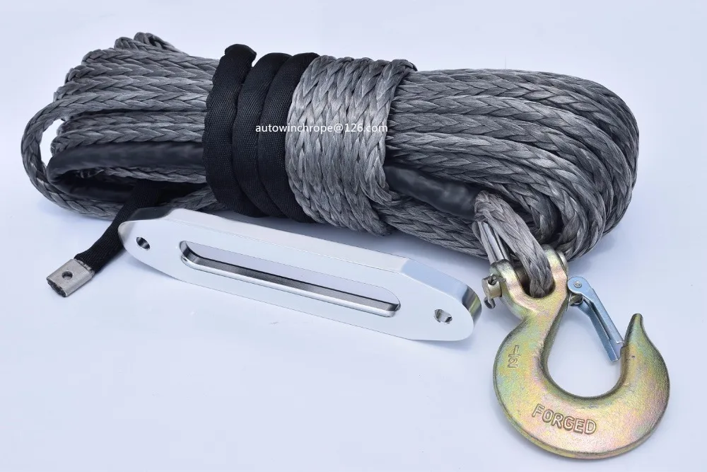 رمادي 12 ملليمتر * 30 متر الاصطناعية ونش حبل مع atv hawse fairlead ، atv الونش الخط ، واستبدال ونش كابل