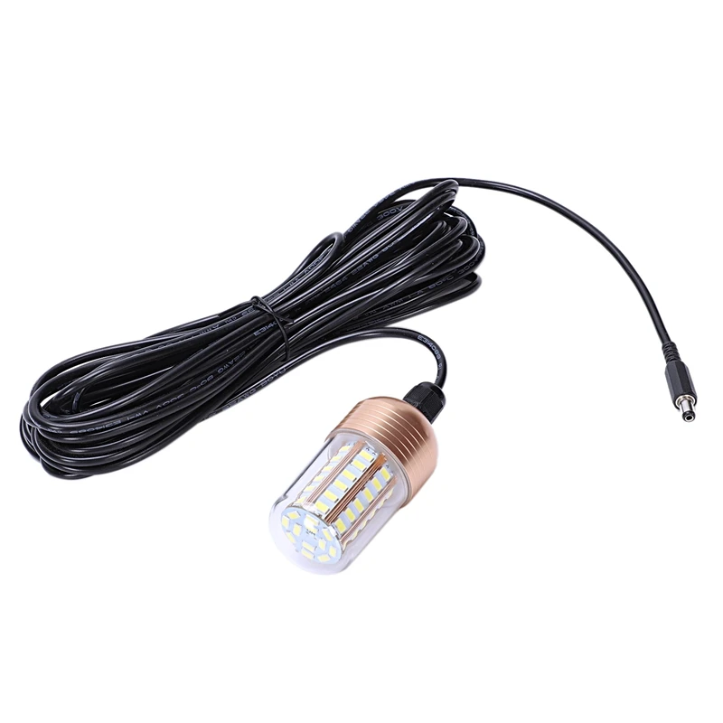 12V 30W LED Underwater Night Fishing Light Fish Finder Light with Cord Submersible LED Lamp Bait Squid Fish Attracting Light