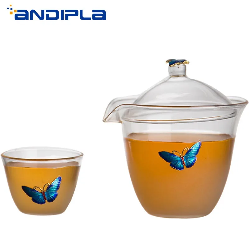 200ml Boutique Tea Set 1 Gaiwan 1 Teacup Atomized Glass