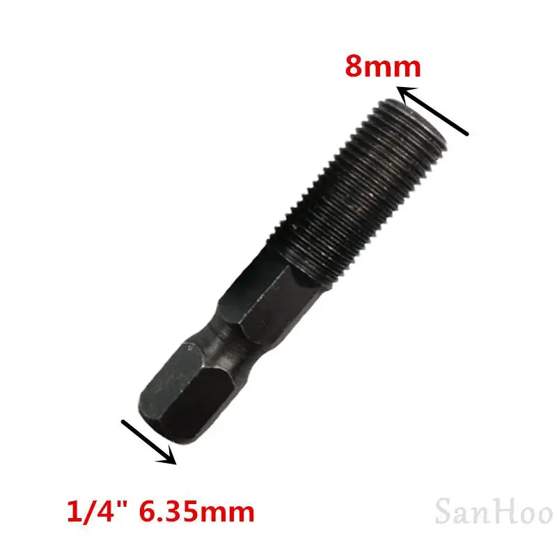 

SANHOOII 8mm Screw to 1/4" Hex Shank Connecting Rod For M8x0.75mm multifunctional Chuck Rotary Tools