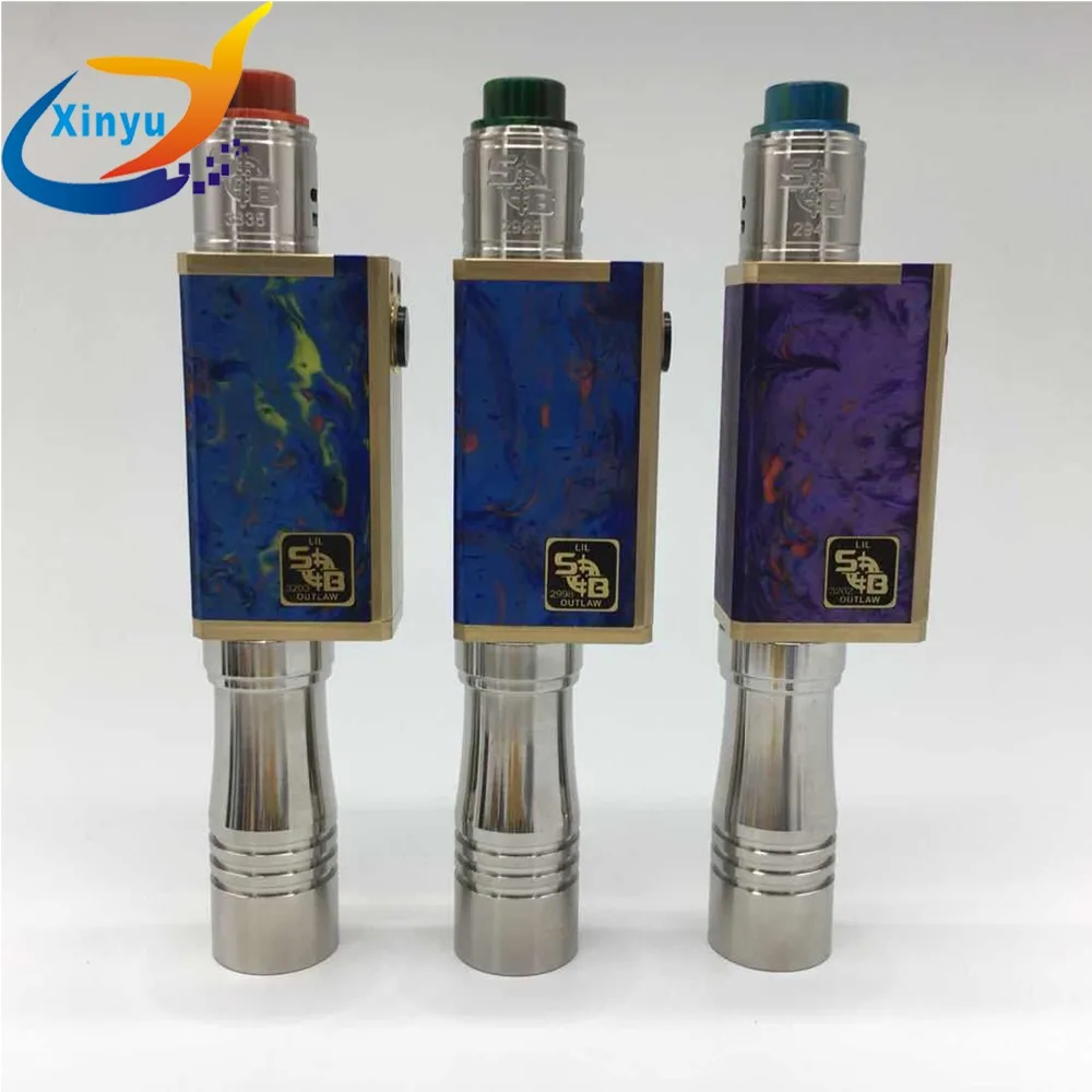 

NEWEST SOB KIT Mechanical mod e-cigarette kit Resin plus brass mech mod double 18650 510 Thread RDA Drops Atomizer 24mm diameter