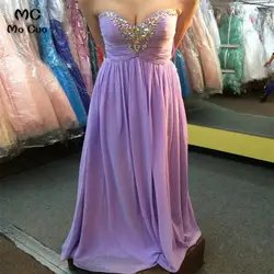 Abendkleider 2018 Милая халат de soiree Vestido de festa longo кристаллы бусины Фиолетовый Вечерние платья для женщин