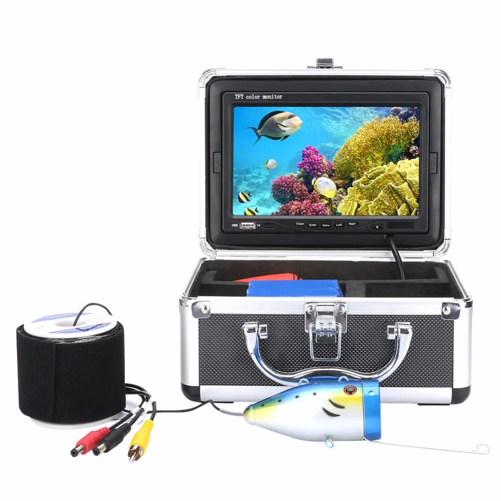 

20/30M 1000TVL Underwater Fishing Camera Sun Visor Fish Finder 7" Video Monitor Infrared IR LED CMOS Sensor Diving Camera