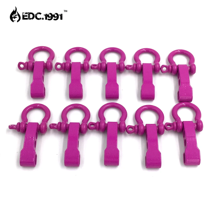 

10 PCS O Shape Zinc Alloy Adjustable Anchor Shackle Emergency Rope Survival Paracord Bracelet Buckle for Outdoor Camping EDC