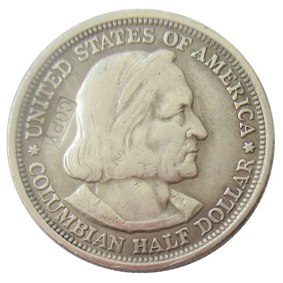

US Commemorative Half Dollars 1892/1893 Columbian Exposition Chicago COPY Silver Plated Non-Magnetic Coin