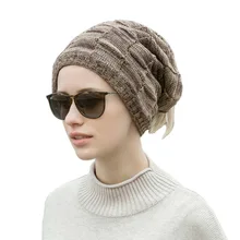 Прямая OEAK, зимние женские вязаные шапки с лошадиным хвостом, вязаные шапочки, модная мягкая теплая шапка унисекс