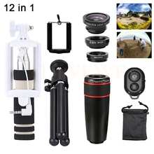 Объектив камеры комплект 8X зум оптический прицел для телеобъектива широкий угол макросъемки линзы Рыбий глаз для сотового телефона с хомуты для штатива монопод