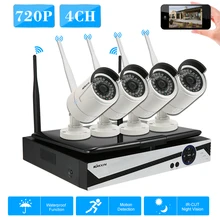 KKmoon 10,1 дюймов 4CH Беспроводная ip-камера Wi-Fi NVR комплект 720 P HD 4 шт. водонепроницаемая система ночного видения безопасности wifi CCTV система протокола ONVIF
