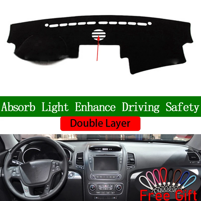 

Двухслойные автомобильные наклейки для kia sorento 2013 2014, крышка приборной панели, автомобильные аксессуары, интерьерные анти-УФ автомобильные наклейки