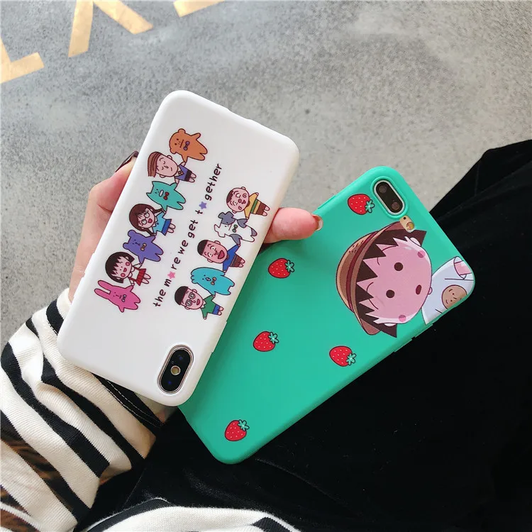 

Nice Phone Cases For iPhone 6 6S 7 8 Plus Case Silicone Cute Cartoon cherry maruko Soft TPU Back Cover Case For iPhone XR Xs max