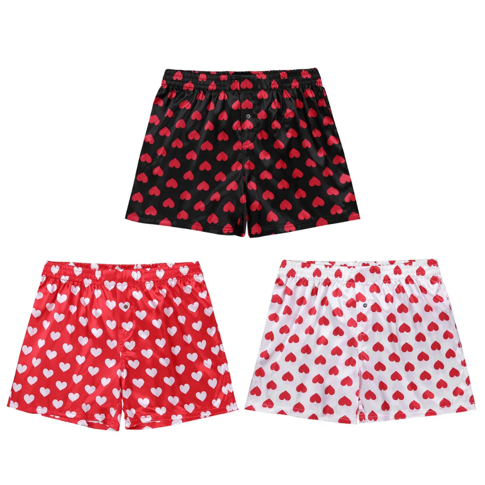 Large Black Under Disguise Mens Shiny Candy Sweetheart Boxer Shorts