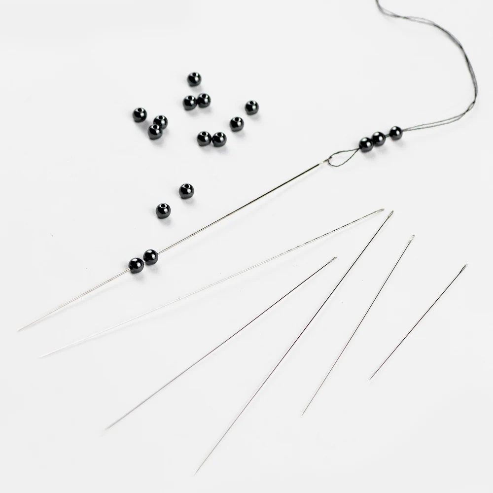 JHNBY 30PCS Stainless Steel Beading Needles for beads Threading String Tambour/Jewelry Bracelet Necklace Making Tools Pins DIY 30pcs self threading sewing cross stitch needles stainless steel quick automatic threading needle stitching pins diy needle tool