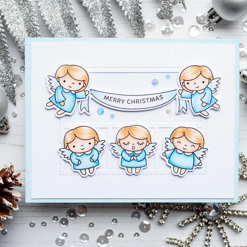 

Angel Friends Clear Stamp DIY Stencil For Scrapbooking Handcraft Embossing Template Making Paper Cards Crafts 2019 Newest