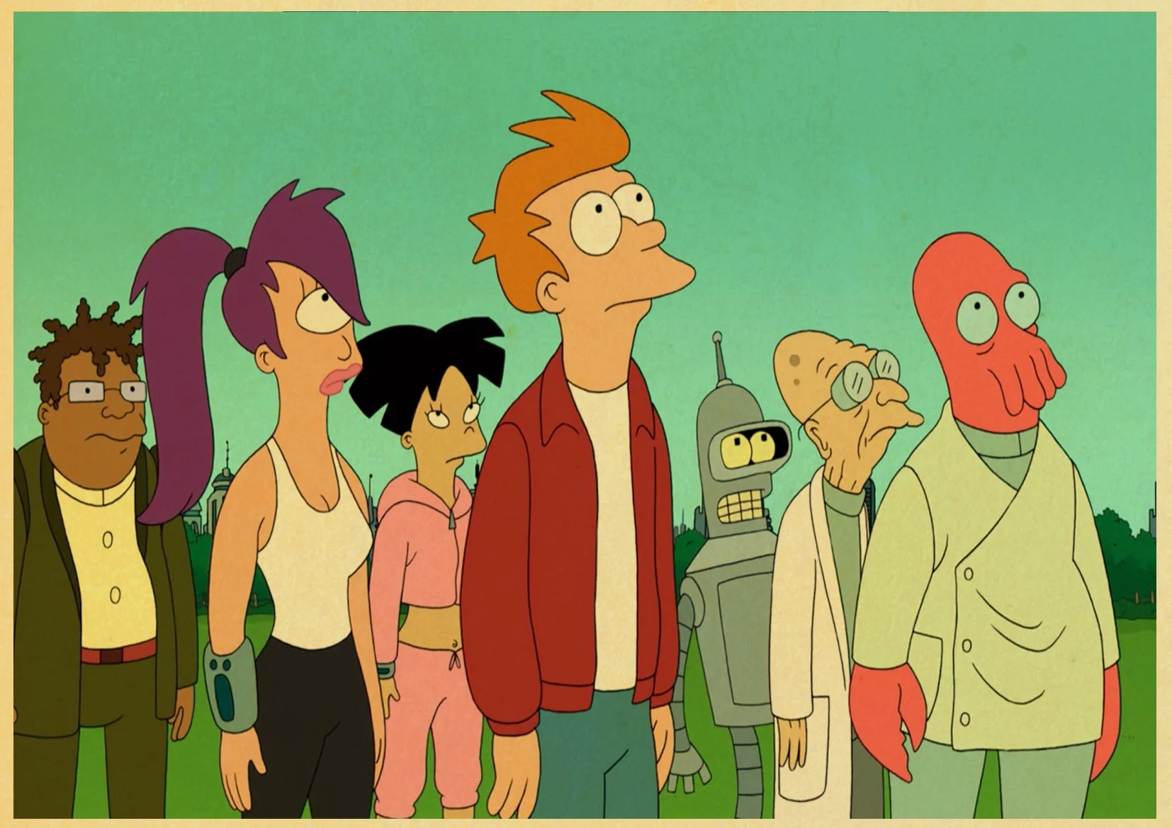 ВИНТАЖНЫЙ ПЛАКАТ мультфильм FUTURAMA живопись Ретро плакат крафт-бумага для декора на стену для дома и бара - Цвет: D130