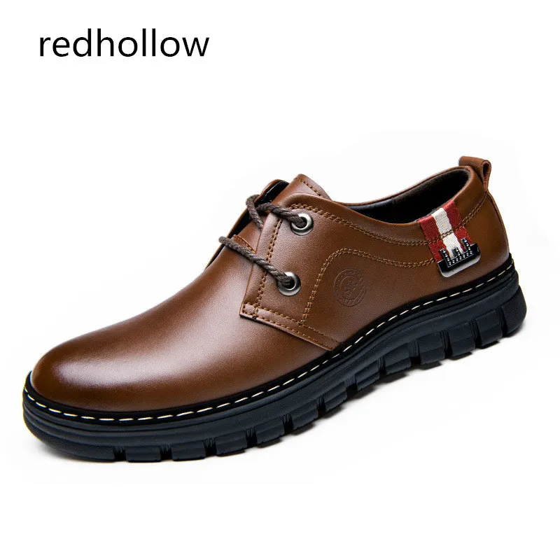 

Casual Shoes Men Genuine Leather Spring Autumn Solid Lace-up Shoes for Man Fashion Flat Leather Shoes Comfort