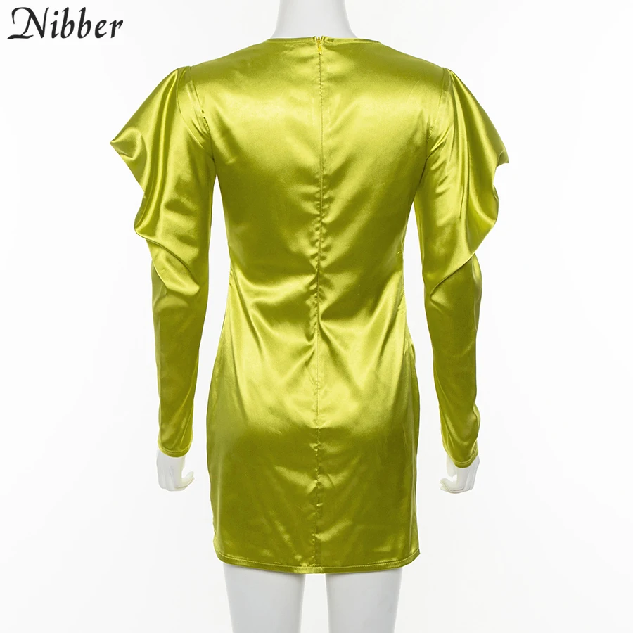 Nibber/французские романтические элегантные облегающие мини-платья с низким вырезом для женщин, летние женские вечерние платья с коротким рукавом для женщин