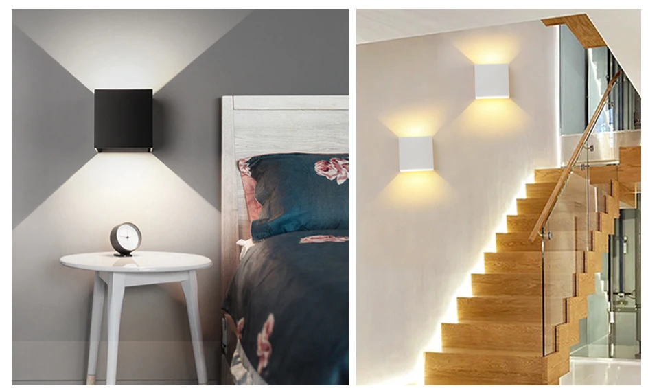 LED Wall Night Light for Bedroom 90-265V 7W Night Lamp LED COB Indoor Lighting BlackWhite Switch Living Room Wall Night Lights  (12)
