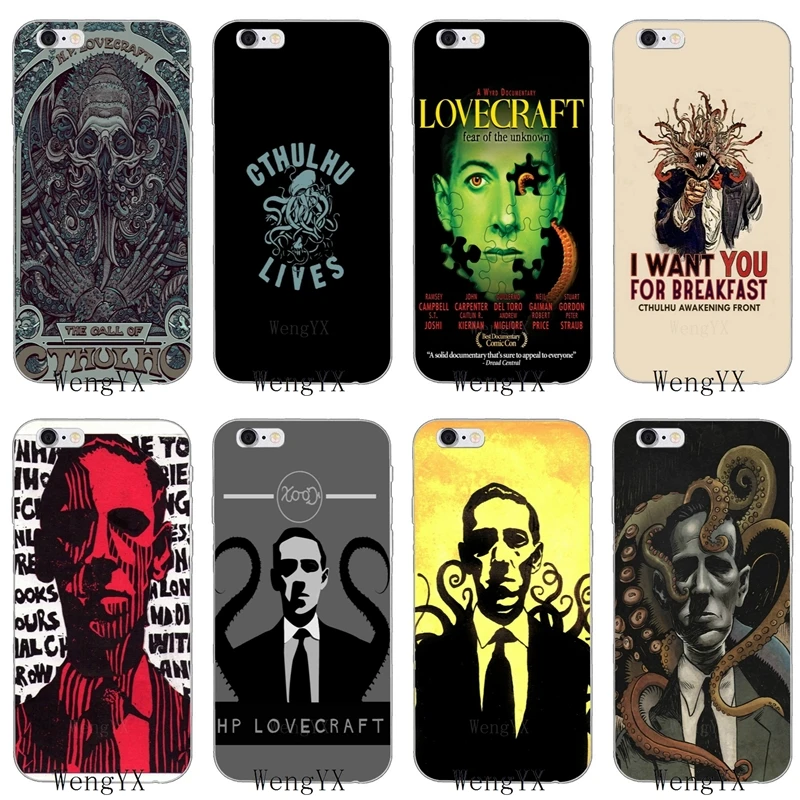 Крутой тонкий силиконовый мягкий чехол lovecraft для iPhone 4 4s 5 5s 5c SE 6 6s plus 7 7plus 8 8plus