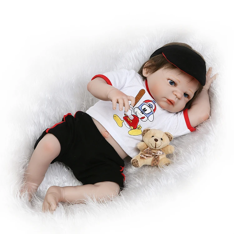 NPK 55 см reborn Baby Doll Реалистичная силиконовая кукла для новорожденных мальчиков и