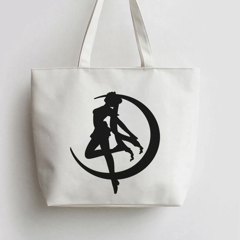 

FOR Zero Sailor Moon Mars Japanese Anime Canvas Tote bags Cartoon Shopping bag Reusable Shopper Grocery Bag GA725